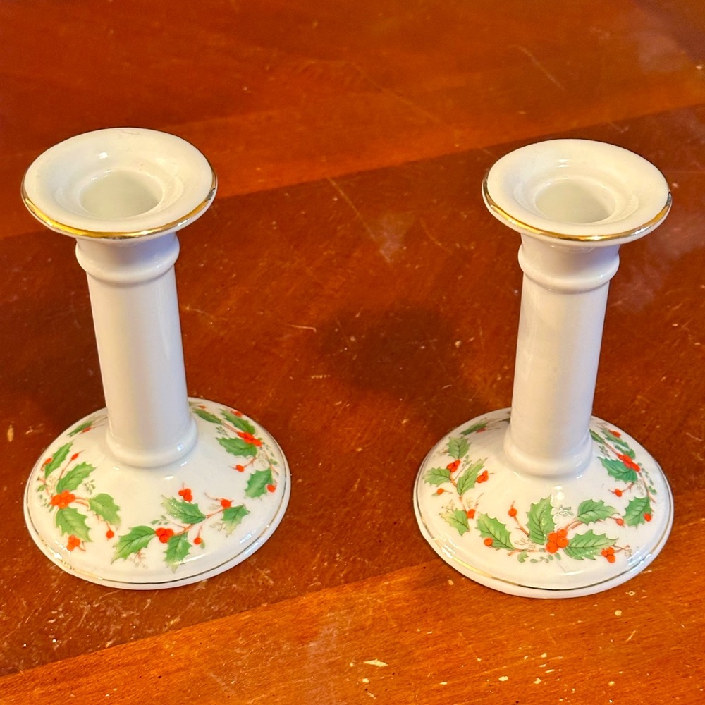 Vintage Xmas candle holders